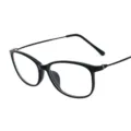 Classic retro black full-frame glasses with thin metal temples for men and women stylish - Black Frame Black Temples (C4)