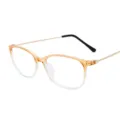 Vintage orange and clear gradient optical glasses frame with slim golden metal temples - Yellow Gradient Frame Gold Temples (C5)