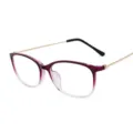 Vintage purple gradient full-rim eyeglasses frame with gold thin metal temples for women - Purple Gradient Frame Gold Temples (C6)