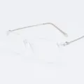 Classic retro clear full-frame glasses featuring minimalist silver-tone metal temples for unisex - Transparent Frame Silver Temples (C8)