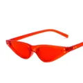 Rote transparente Cat-Eye-Sonnenbrille mit dreieckigem Rahmen im Retro-Stil für Damen - Roter Rahmen Rote Linse (C5)