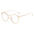 Retro ronde champagne gouden anti-blauw licht bril met lichte metalen poten - Blauw licht blokkerend / Champagnegouden Frame