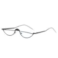 Lunettes œil-de-chat demi-cerclées en métal noir pour photographie de mode urbaine - Monture Noire Verres Transparents C3