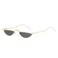 Lunettes de soleil tendance en métal à demi-monture dorée avec verres noirs cat-eye. - Monture Dorée Verres Gris C1