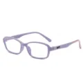 Silikon-Blaulichtschutzbrille für Kinder in Violett mit rosa Bügelakzenten am Ende - Lila C5