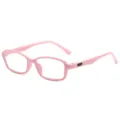 Leichte rosa Silikon-Blaulichtfilter-Brille für Kinder mit rutschfestem Rahmendesign - Rosa Rahmen C3