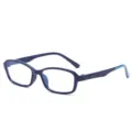 Blaulichtfilter-Brille für Kinder mit leichtem, flexiblem Silikonrahmen in Blau - Dunkelblauer Rahmen C2