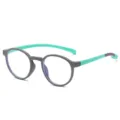 Gafas redondas de silicona para niños gris y verde menta con filtro de luz azul moderno - Gris & Verde