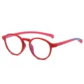 Montura de gafas de silicona roja y rosa anti-luz azul para niños, gafas de moda. - Montura Roja