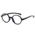 Schwarze runde Silikon Kinderbrille gegen Blaulicht mit flexiblem und robustem Rahmen - Schwarz Rahmen C3