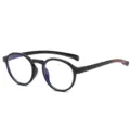 Gafas redondas anti luz azul para niños, montura negra y patillas de color rojo - Montura Negra Brillante