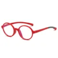 Flexible rote runde Silikon-Blaulicht-Brille für Kinder zum Schutz der Augen - Roter Rahmen