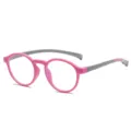 Gafas de luz azul para niños con montura rosa y patillas de silicona en color gris - Rosa & Gris