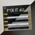 Funny quote ballpoint pen set, 5 pieces black and white retractable pens for office and gift. - Black and White Slogan Theme