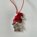 Christmas tree ornament hanging gnome pendant with red hat silver accordion metal holiday decor - Elder Santa Sock