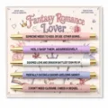Romantasy bookish ballpoint pen set of five with cute quotes and decorative card. - 5 Pieces/Set