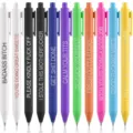 Funny ballpoint pens set 11pcs novelty curse words click gel pens for office gift supplies - 0.5mm / Black