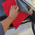 Panno per auto bifacciale in microfibra ultra assorbente morbido panno di pulizia - Grigio Rosso / 30*30cm