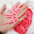 Pink plastic clothes clips with metal spring, durable daily laundry pegs for home use. - Pink (Pair of Clips)