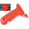 Mini car emergency escape hammer tool red 2-in-1 window glass breaker with seatbelt cutter tool red - Grade A 2-in-1 Bagged
