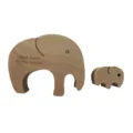 Wooden mother and child elephant figurine ornament, perfect gift for mothers day decor. - Set of 2 Small Elephant Heads With Text
