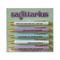 Set di 5 Penne a Sfera Tema Segno Zodiacale Sagittario con Colori Pastello Cartoleria - Motivo Sagittario