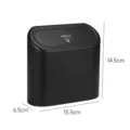Mini car trash can black auto garbage bin portable vehicle storage box push lid 14.5x15.5cm - Black
