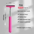 Car rearview mirror wiper retractable glass cleaner pink portable tool for rainy days - Pink