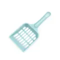 Light blue plastic cat litter scoop with long handle and fine sifting holes for easy cleaning. - 20x9cm / Blue