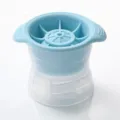 Silicone ice ball mold for whiskey and cocktail drinks, easy release sphere ice maker tool. - S / Blue