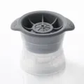 Silicone ice ball maker mold for whiskey, large round ice cube tray with dual handles. - S / Gray