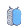 Double-sided dishwashing sponge with hanging loop, kitchen cleaning scouring pad for use. - 16x9x1cm / Gray