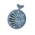 Fregadero de cocina de silicona gris azulado bonito diseño de cola de ballena filtro de drenaje - Ballena Azul