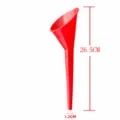 Red plastic long neck funnel for automotive engine oil filling, size 26.5cm length. - S / Red