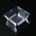 Transparent disposable plastic ashtray with grid design for office, car, and home use. - Transparent Ashtrays