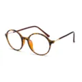 Vintage runde Brille mit Schildpatt-Rahmen für Studenten im modischen koreanischen Stil - Leopardenrahmen