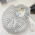 Bolso de organza blanco de estilo coreano con lunares negros y asa con volantes - Blanco