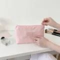 Draagbare roze nylon make-uptas met ritssluiting voor dagelijkse benodigdheden - S / Roze