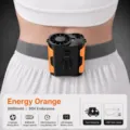 Waist clip portable fan with 8000mAh battery, 5 speeds and digital display for outdoor. - 8000 mAh / Portable Waist Fan Orange