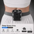 Portable waist clip fan with 8000mAh battery, 30H runtime, 5 speeds and digital display. - 8000 mAh / Grey Waist Fan