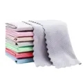 Thickened fish scale microfiber cleaning cloth streak-free kitchen dish towel set - Beaded Border Style / 25x25cm / Random Color