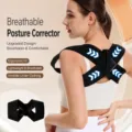 Back posture corrector belt for men and women, invisible breathable shoulder support brace. - S / Black