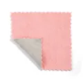 Thickened double-sided coral fleece cleaning cloth in pink and grey variant design view. - 25x25cm / Random Color
