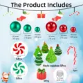 Christmas vase filler decor set with red green pearls, mini trees, and peppermint candy props. - Christmas Tree Floating Fillers (With Water Gels)