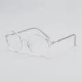 Runde Retro-Studentenbrille mit klarem Rahmen und Metallbügeln im Korea-Ins-Stil - Transparenter Rahmen