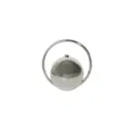 Silver metallic spherical evening bag detail, stylish round handle planet clutch design. - Silver