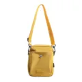 Casual yellow nylon crossbody bag with adjustable strap and front pocket for daily commute. - Yellow