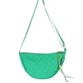 Green woven crescent shoulder bag for women, stylish crossbody dumpling handbag daily use. - With Pendant / Green