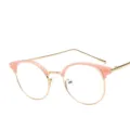 Occhiali vintage da donna mezza montatura trasparente, montatura ottica alla moda. - Montatura Oro Rosa C6