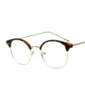 Occhiali da vista semi-montatura retrò tartaruga e metallo dorato per stile quotidiano casual. - Montatura Oro Leopardo C3